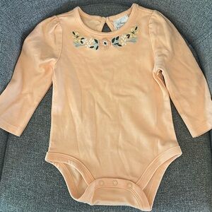 Disney Peach Floral Baby Bodysuit